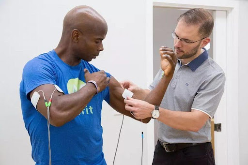 Patient receiving Neubie physical therapy treatment in Chicago