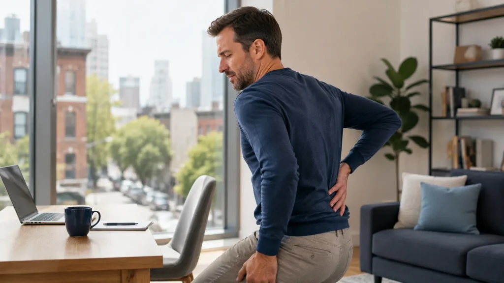 Chicago adult dealing with persistent lower back pain before physical therapy